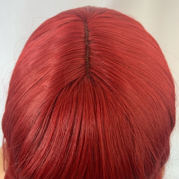 Long Gorgeous Vibrant Red Premium Fiber “Put On & Go” Wig with Bangs 🥰 - Picture 4 of 13